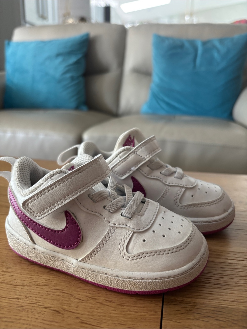 Toddler  Nike Court Borough Low Recraft White/Laser Fuchsia SIZE 5.5